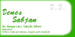 denes sabjan business card