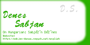 denes sabjan business card